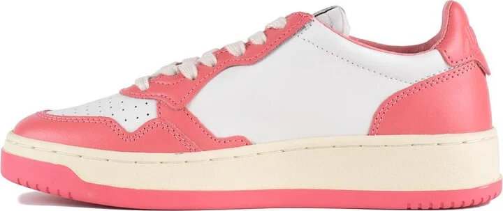 Autry Medalist Low Two-Tone White Leather And Tearose Sneakers - Image 2