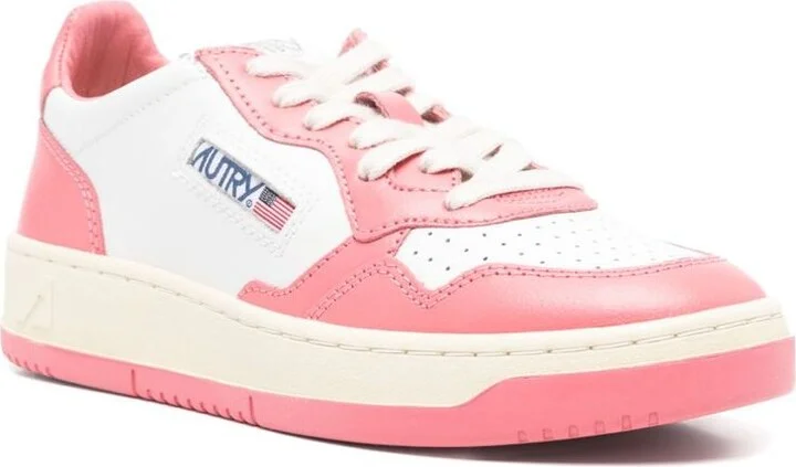 Autry Medalist Low Two-Tone White Leather And Tearose Sneakers - Image 3