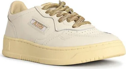 Autry 'Medalist Low' White And Gold Leather Sneakers - Image 2