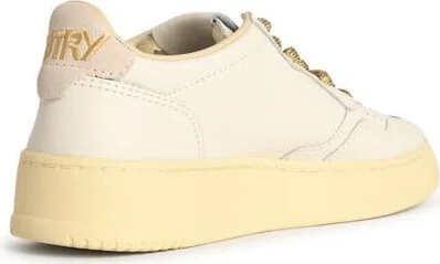 Autry 'Medalist Low' White And Gold Leather Sneakers - Image 3