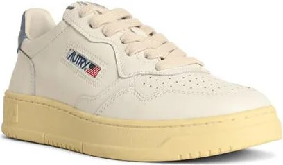 Autry 'Medalist Low' White And Light Blue Leather Sneakers - Image 2