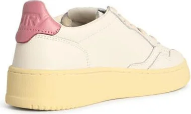 Autry 'Medalist Low' White And Pink Leather Sneakers - Image 3