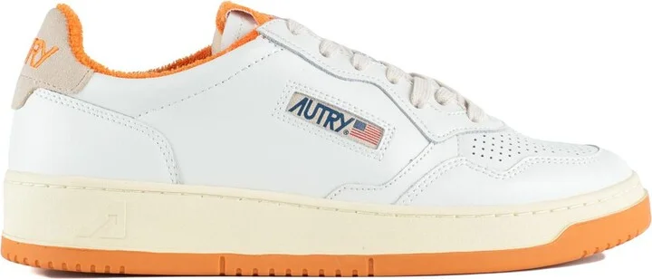 Autry Medalist Low White Leather And Amberglow Sneakers