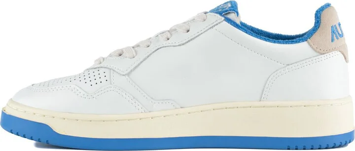 Autry Medalist Low White Leather And Palace Blue Sneakers - Image 2