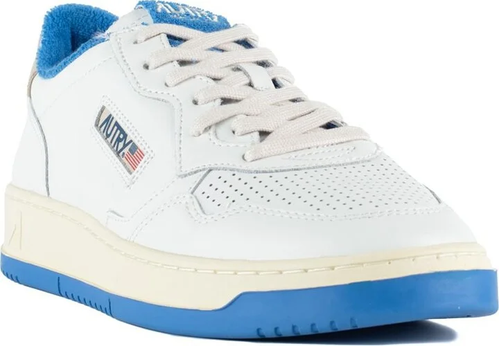 Autry Medalist Low White Leather And Palace Blue Sneakers - Image 3