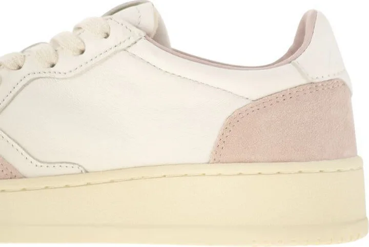 Autry Medalist Low - White Leather And Suede Sneakers In Powder - Image 7