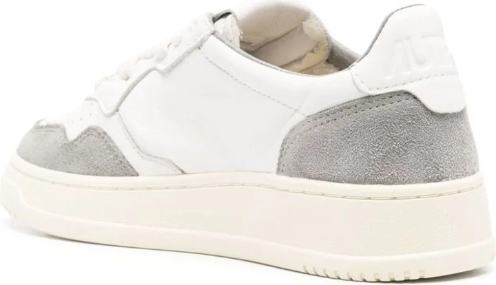 Autry Medalist Low - White Leather And Suede Sneakers In Powder - Image 3
