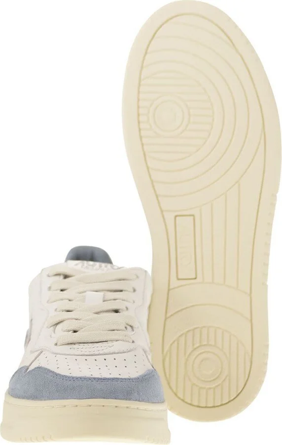 Autry Medalist Low - White Leather And Suede Sneakers In Powder - Image 5