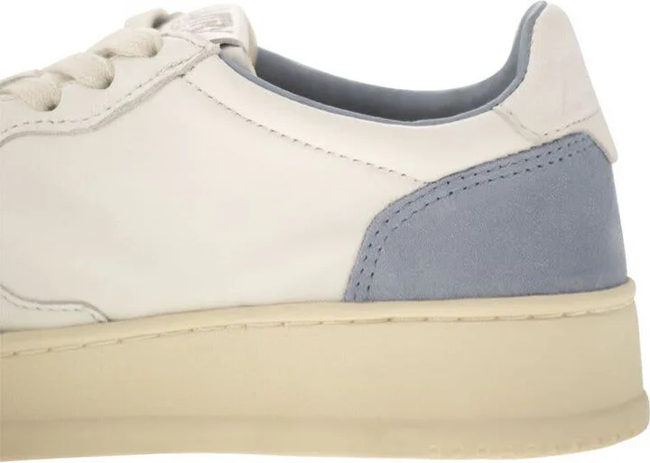 Autry Medalist Low - White Leather And Suede Sneakers In Powder - Image 7