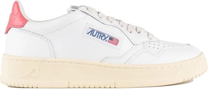 Autry Medalist Low White Leather And Tearose Sneakers