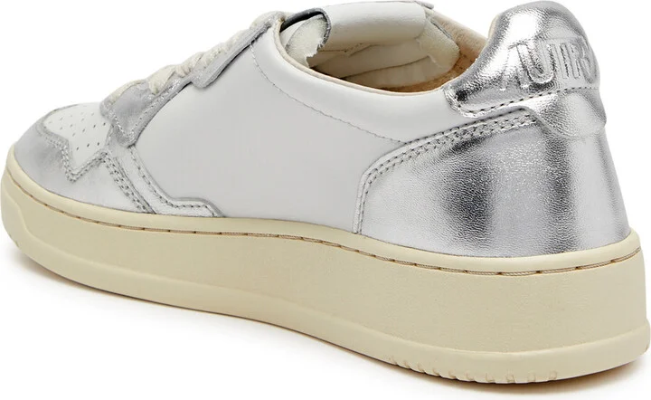Autry Medalist Panelled Metallic Leather Sneakers - Image 2