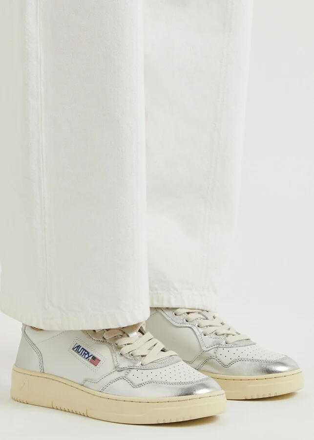 Autry Medalist Panelled Metallic Leather Sneakers - Image 5