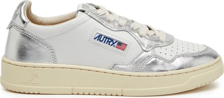 Autry Medalist Panelled Metallic Leather Sneakers