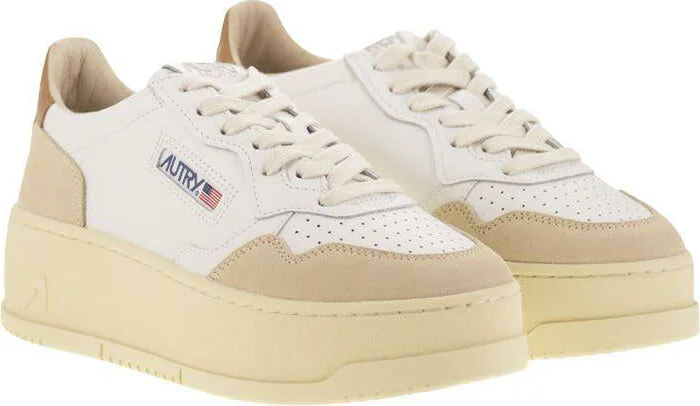 Autry Medalist Platform - Leather And Suede Trainers - Image 4
