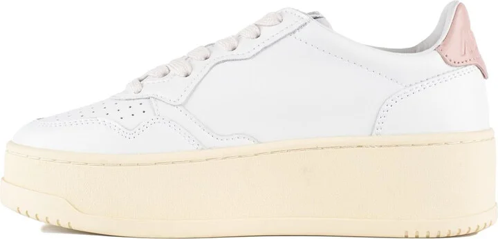 Autry Medalist Platform Leather Sneakers Color White And Powder Pink - Image 2