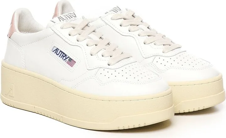 Autry Medalist Platform Leather Sneakers Color White And Powder Pink - Image 2