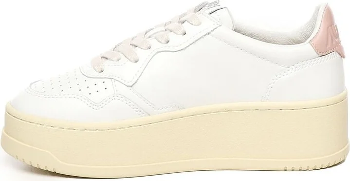 Autry Medalist Platform Leather Sneakers Color White And Powder Pink - Image 3