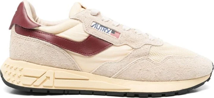 Autry Medalist Sneakers In Beige And Brown With Suede Inserts