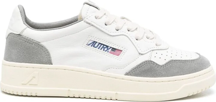 Autry Medalist Sneakers In Leather With Grey Suede