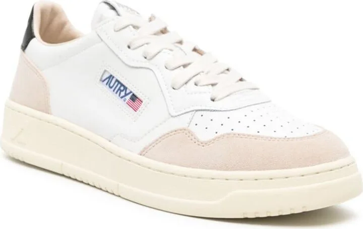Autry 'Medalist' Sneakers In White And Black With Suede - Image 4