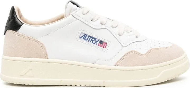Autry 'Medalist' Sneakers In White And Black With Suede