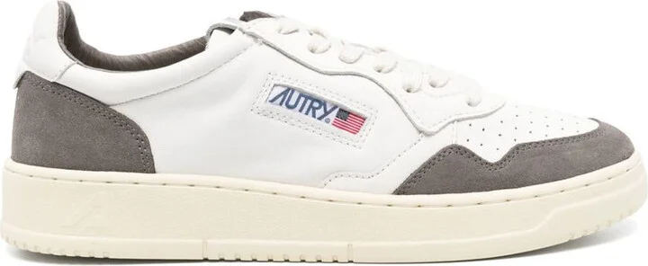 Autry 'Medalist' Sneakers In White Leather And Grey Suede