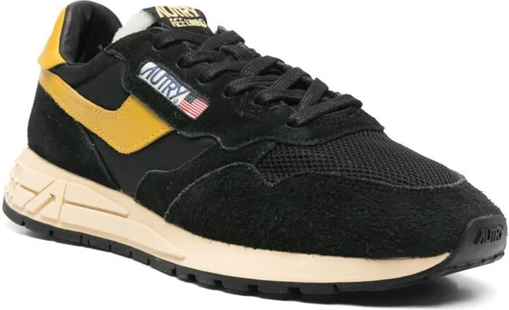 Autry Medalist Sneakers Yellow And Black Suede - Image 4