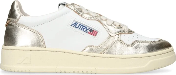 Autry Metallic Leather Medalist Low-Top Sneakers