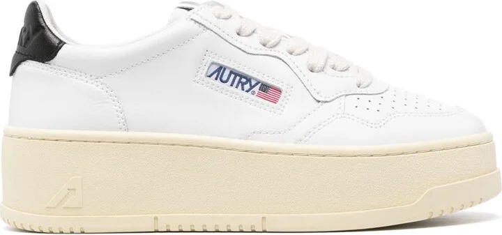 Autry Platform Low Wom Leat/Leat Shoes
