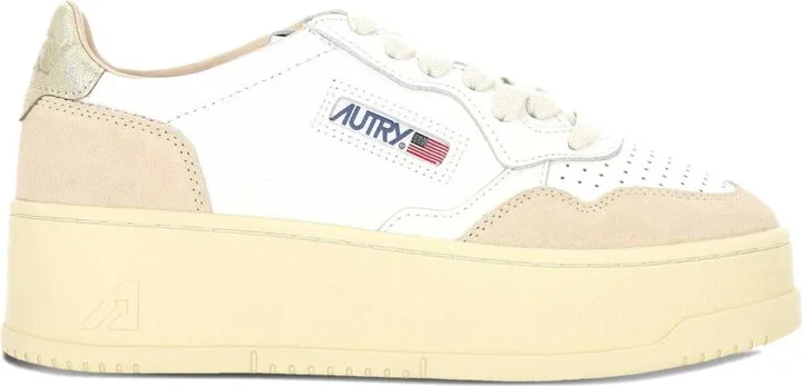 Autry Platform Low Woman Leat/Suede Shoes