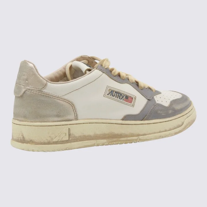 Autry Platinum And Silver Leather Sneakers - Image 3