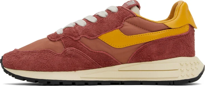 AUTRY Red & Orange Reelwind Low Sneakers - Image 3