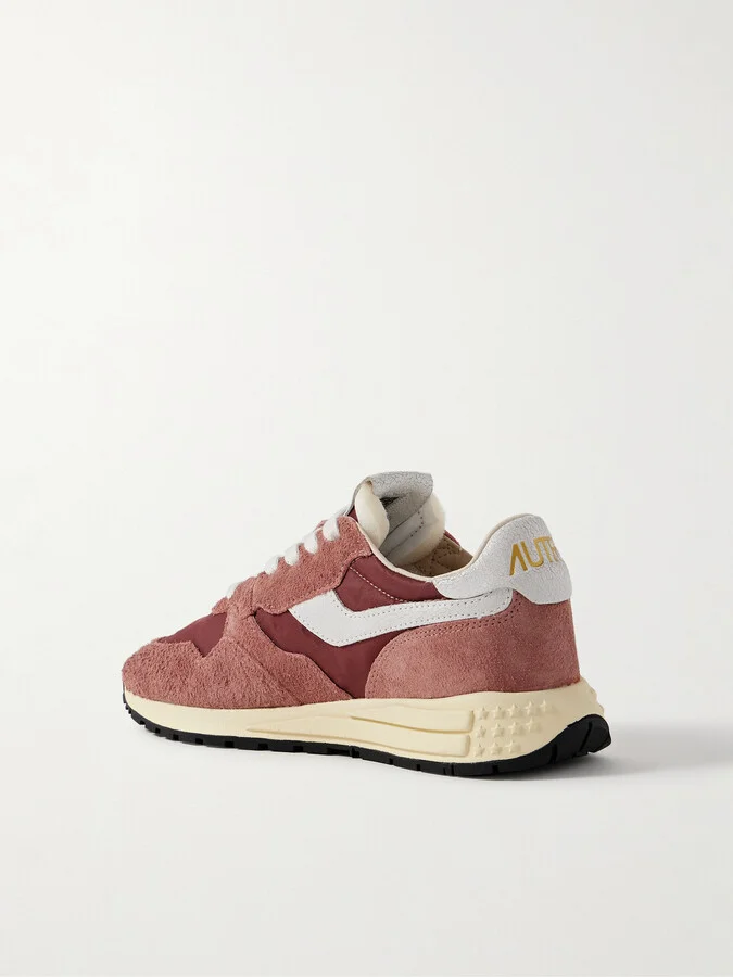 Autry - Reelwind Leather-trimmed Suede And Shell Sneakers - Burgundy - Image 3