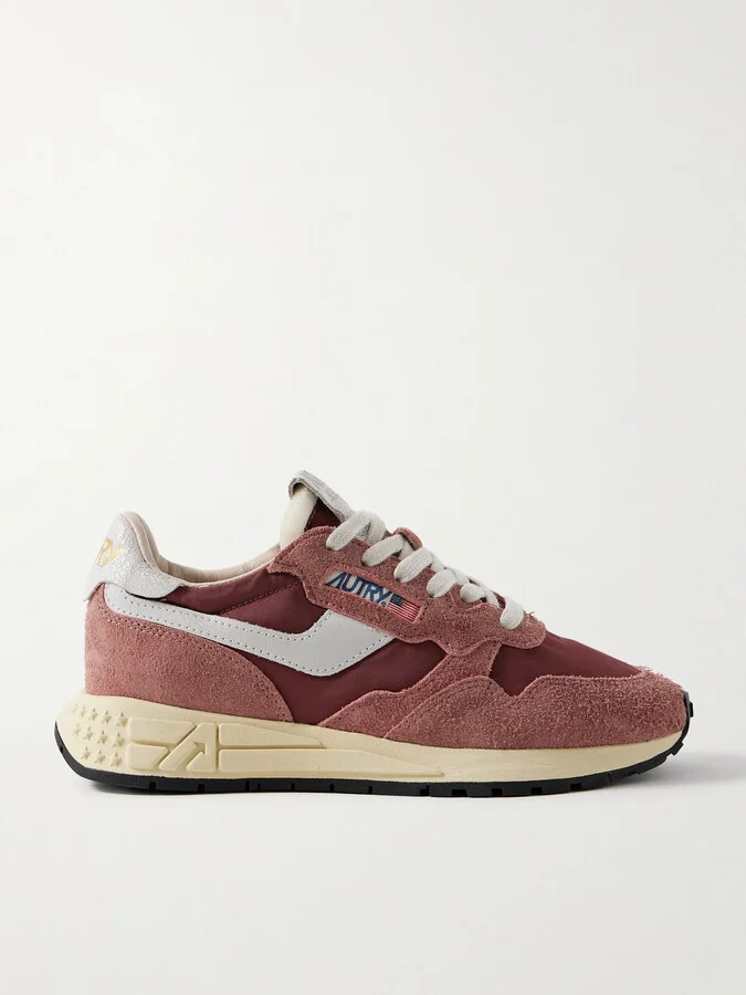 Autry - Reelwind Leather-trimmed Suede And Shell Sneakers - Burgundy