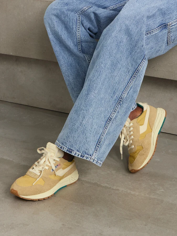 Autry - Reelwind Low Calf Hair-trimmed Suede And Shell Sneakers - Brown - Image 2