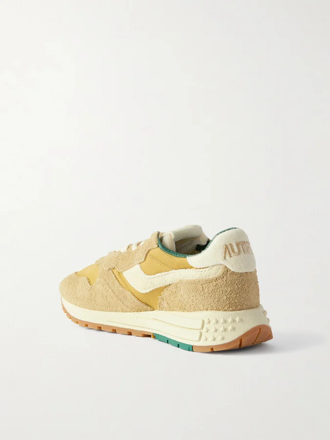 Autry - Reelwind Low Calf Hair-trimmed Suede And Shell Sneakers - Brown - Image 3