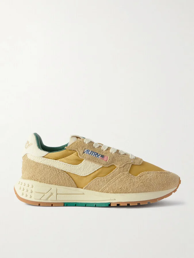 Autry - Reelwind Low Calf Hair-trimmed Suede And Shell Sneakers - Brown