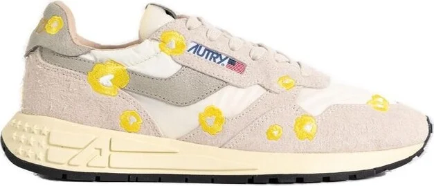 Autry Reelwind Low Floral Embroidered Sneakers