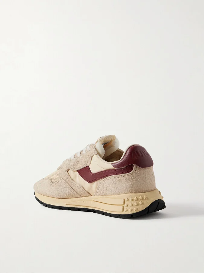 Autry - Reelwind Low Leather-trimmed Suede, Mesh And Shell Sneakers - Cream - Image 3
