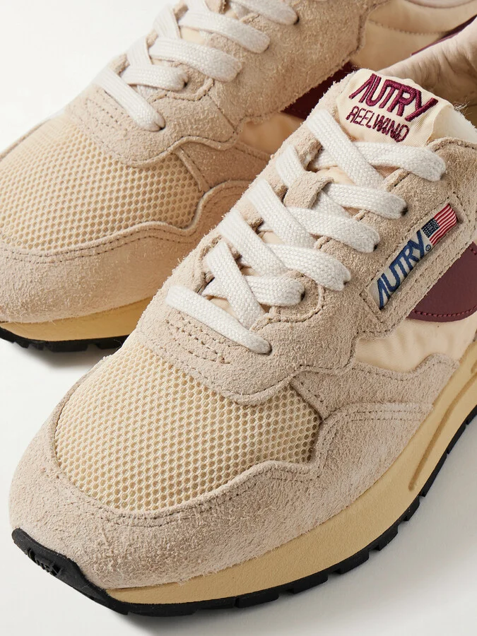 Autry - Reelwind Low Leather-trimmed Suede, Mesh And Shell Sneakers - Cream - Image 4