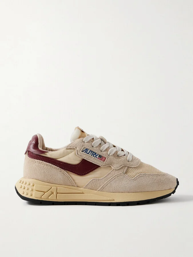 Autry - Reelwind Low Leather-trimmed Suede, Mesh And Shell Sneakers - Cream