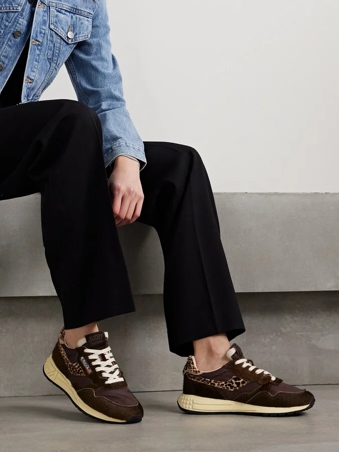 Autry - Reelwind Low Leopard-print Calf Hair And Shell Sneakers - Animal print - Image 2