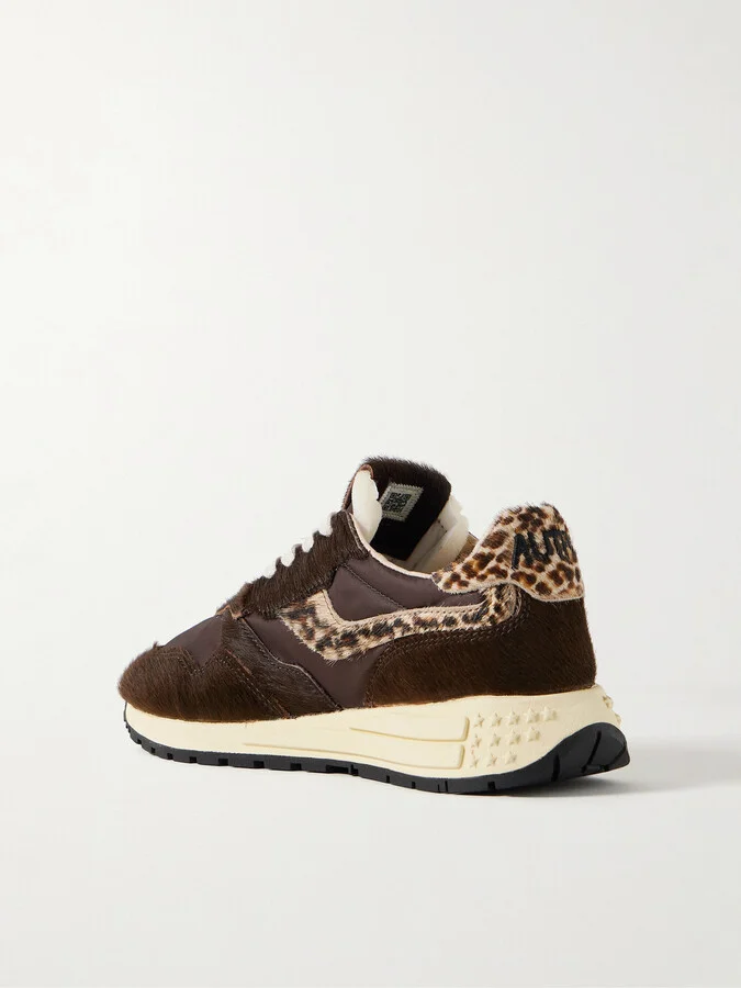 Autry - Reelwind Low Leopard-print Calf Hair And Shell Sneakers - Animal print - Image 3