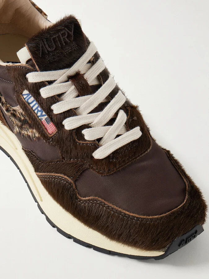 Autry - Reelwind Low Leopard-print Calf Hair And Shell Sneakers - Animal print - Image 4