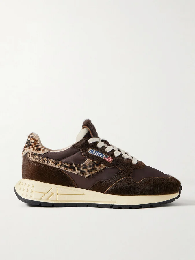 Autry - Reelwind Low Leopard-print Calf Hair And Shell Sneakers - Animal print