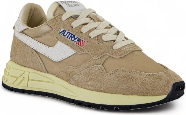 Autry Reelwind Low Nylon And Leather Craquele Pepper And White Sneakers - Image 2