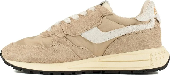 Autry Reelwind Low Nylon And Leather Craquele Pepper And White Sneakers - Image 2
