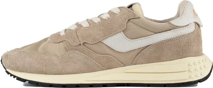 Autry Reelwind Low Nylon And Leather Craquele Pepper And White Sneakers - Image 2