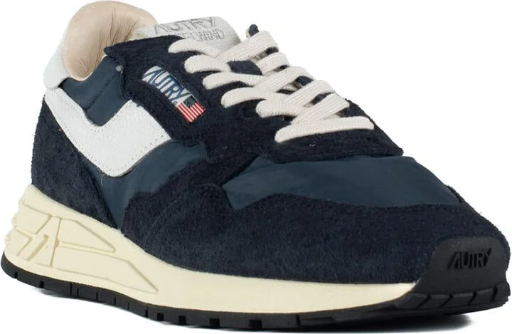 Autry Reelwind Low Nylon And Suede Blue Space And White Sneakers - Image 3