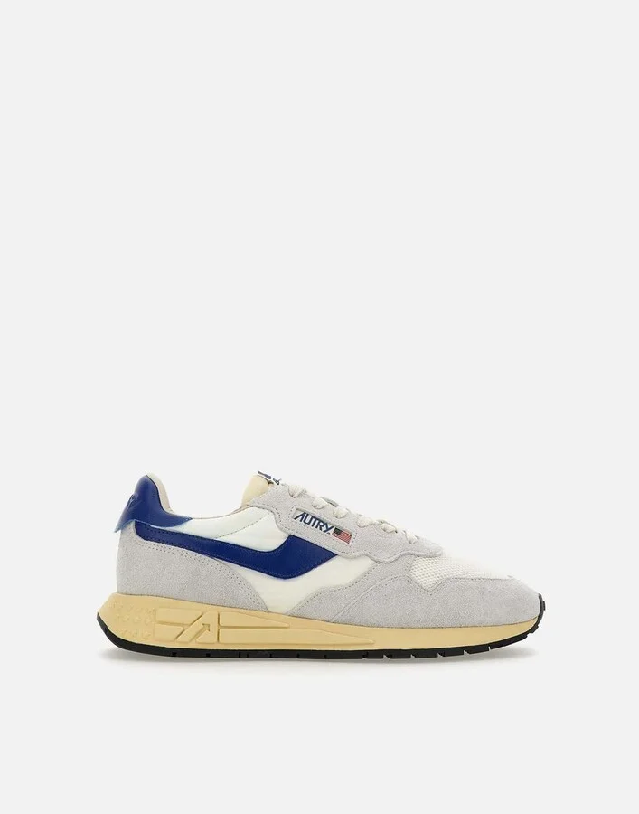 Autry Reelwind Low Nylon And Suede White And Limoges Sneakers